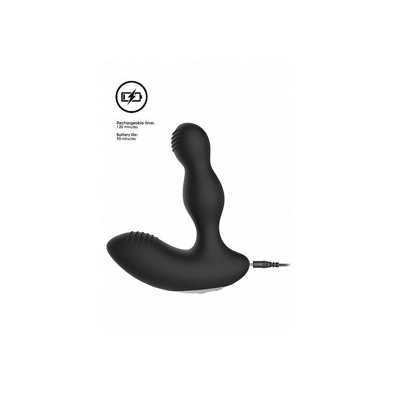 Remote Controlled E-Stim & Vibrating Prostate Massager - Black